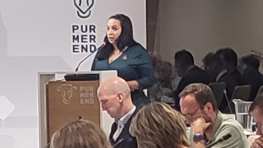 Marône Welbergen in de raadszaal bij het uitspreken van de algemene beschouwingen voor de begroting 2026