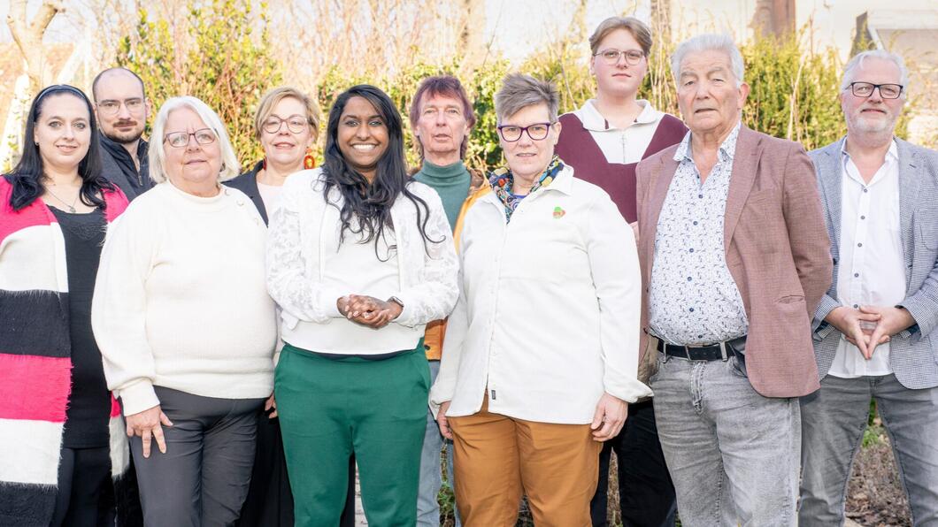 Groepsfoto van de verkiesbare kandidaten van GroenLinks-PvdA Purmerend