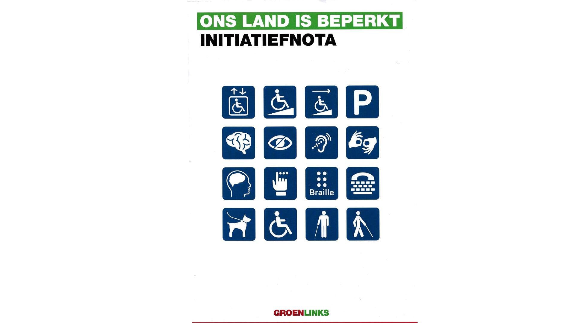 Voorblad van de nota "Ons land is beperkt"
