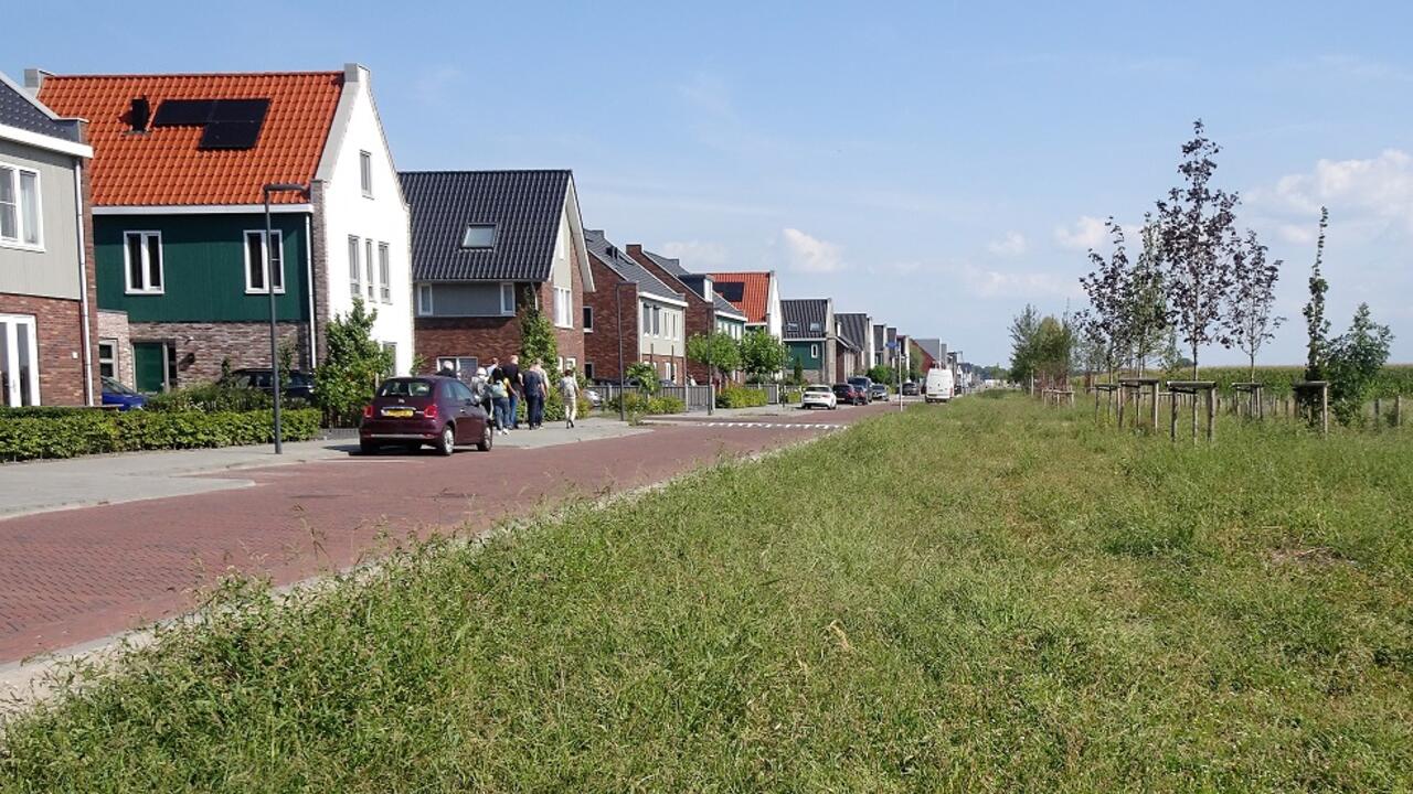 De Morgenweg en Hendricus de Goedeweg in Middenbeemster, met groenstrook ernaast